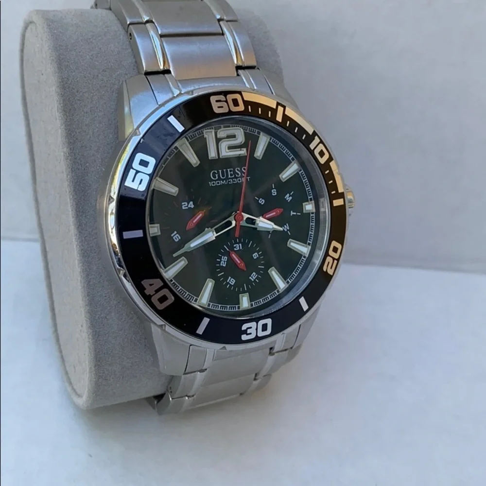 GUESS Quartz Watch Silver Stainless Steel Strap,